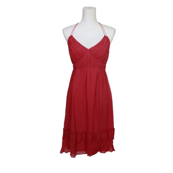 Sangria Silk Slip dress Halter‎ side zip layered size 4 - Picture 1 of 5